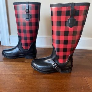 LL Bean Women’s Insulated Wellie Rain Boots w/ Polartec Fleece, Tall size 7.